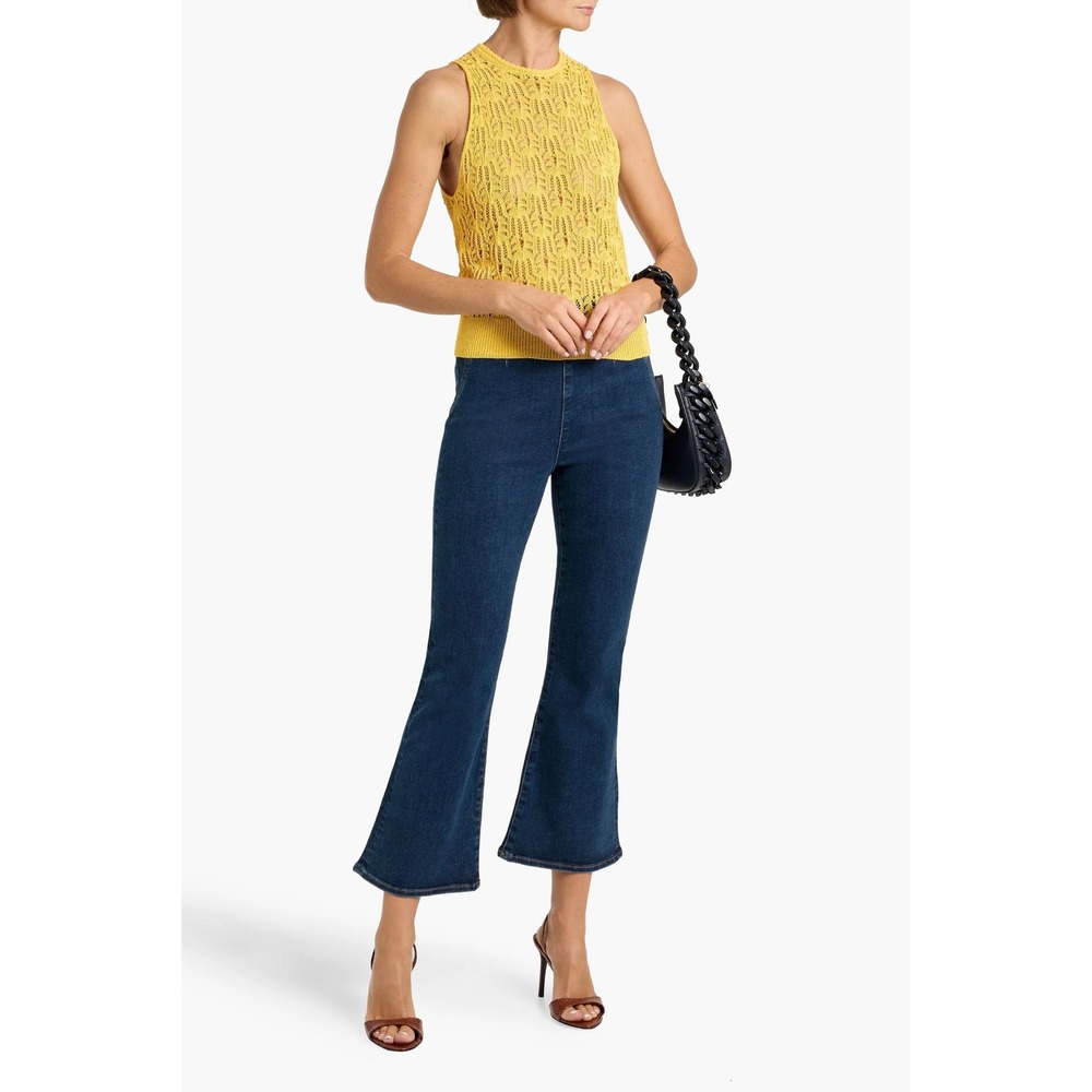 Veronica Beard Carson Off Duty Ankle Flare Jeans High Rise Pull On Blue S‎